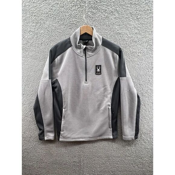Spyder Men's Outbound 1/4 Zip Core Gray Pullover Sweater Size Medium - Picture 1 of 5